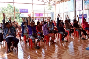 เวทีประชุมประชาคมระดับหมู่บ้าน หมู่ที่ 4  บ้านโนนงาม ตำบลนาเรือง อำเภอนาเยีย จังหวัดอุบลราชธานี